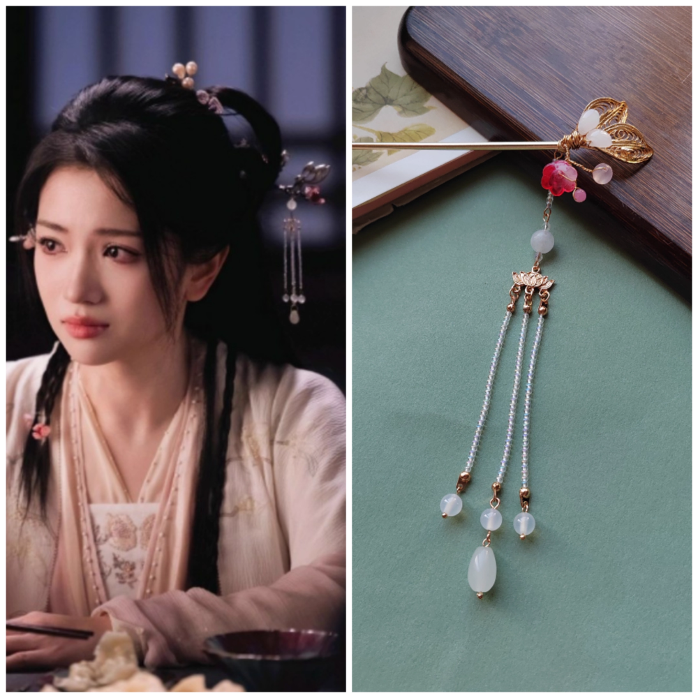 Ancient Chinese Fairy Sword Drama Moonlight Mystique Same Design Hair Accessory Original Resin 3D Printed Head Jewelry Female Hanfu Costume Headpiece Bai Yue Fan Xing BaiLu Fairy Hair Jewelry and Costume