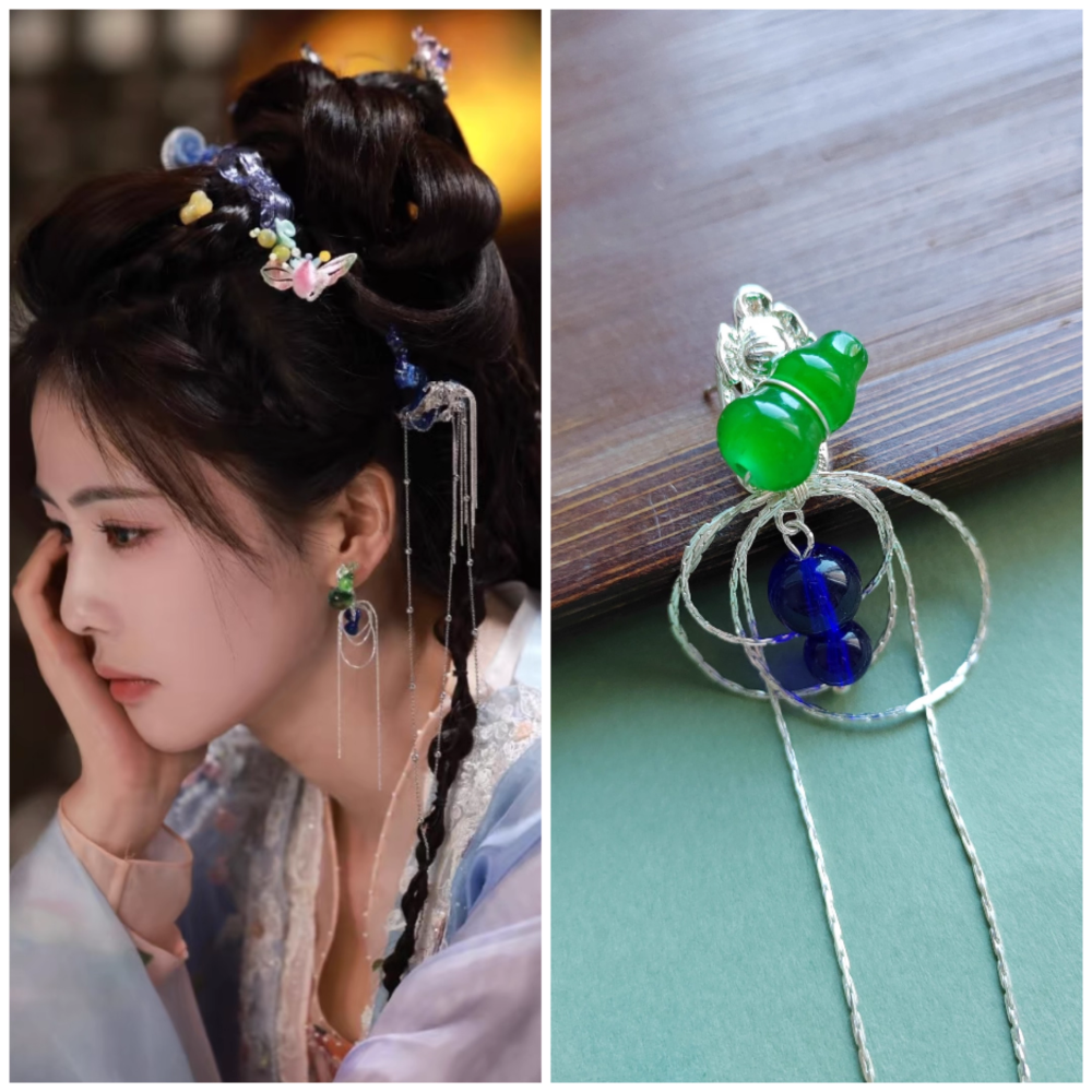 Ancient Chinese Fairy Sword Drama Moonlight Mystique Same Design Hair Accessory Original Resin 3D Printed Head Jewelry Female Hanfu Costume Headpiece Bai Yue Fan Xing BaiLu Fairy Hair Jewelry and Costume