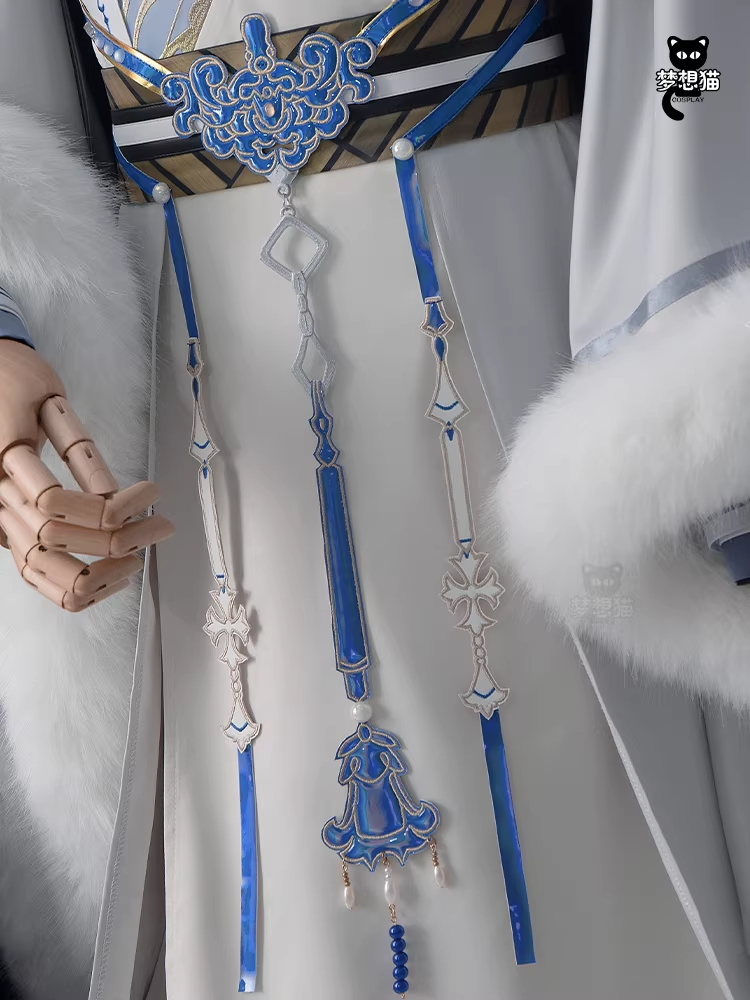 Ancient Chinese Dynasty Mobile Game Ashes of the Kingdom Male Female Cosplay Hanfu Full Set with Accessories and Hair Piece Outfit