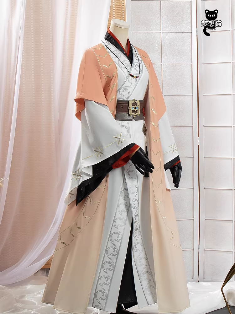 Ancient Chinese Dynasty Mobile Game Ashes of the Kingdom Male Female Cosplay Hanfu Full Set with Accessories and Hair Piece Outfit