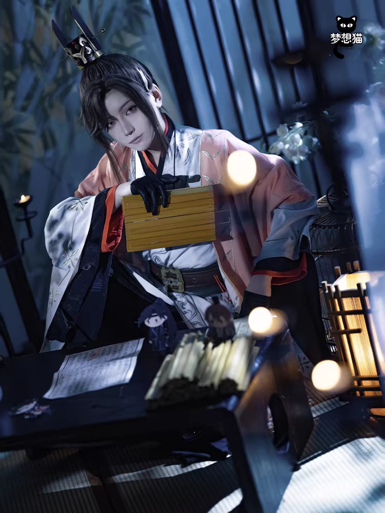 Ancient Chinese Dynasty Mobile Game Ashes of the Kingdom Male Female Cosplay Hanfu Full Set with Accessories and Hair Piece Outfit