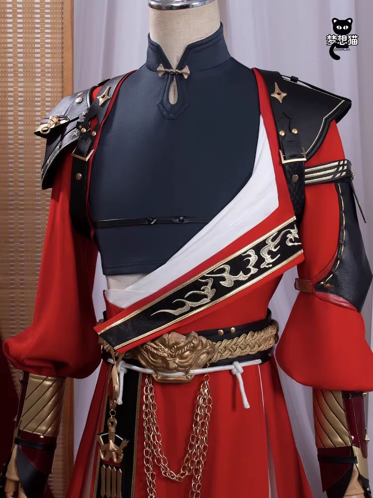Ancient Chinese Dynasty Mobile Game Ashes of the Kingdom Male Female Cosplay Hanfu Full Set with Accessories and Hair Piece Outfit