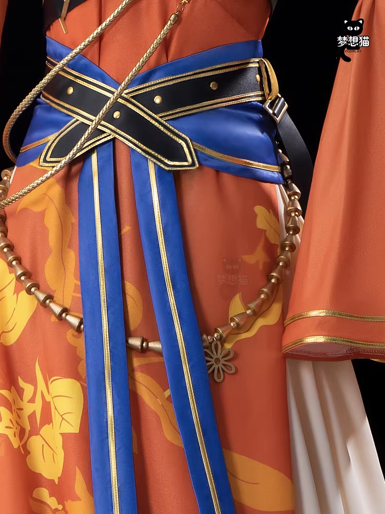 Ancient Chinese Dynasty Mobile Game Ashes of the Kingdom Male Female Cosplay Hanfu Full Set with Accessories and Hair Piece Outfit