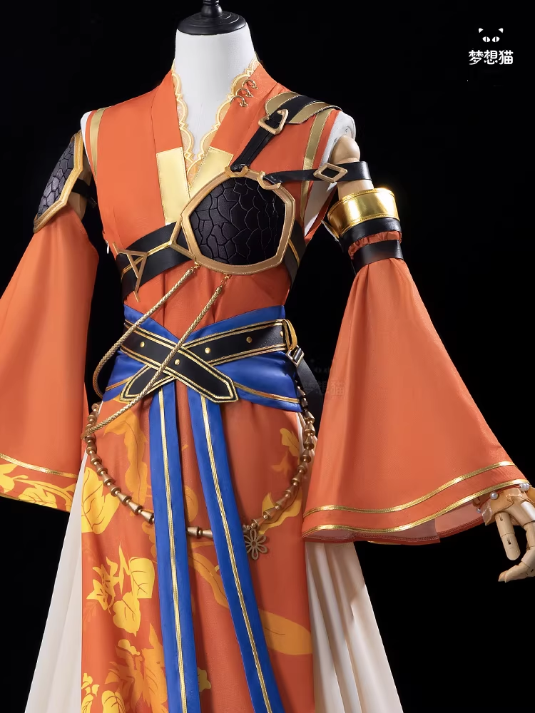 Ancient Chinese Dynasty Mobile Game Ashes of the Kingdom Male Female Cosplay Hanfu Full Set with Accessories and Hair Piece Outfit