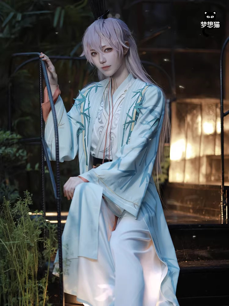 Ancient Chinese Dynasty Mobile Game Ashes of the Kingdom Male Female Cosplay Hanfu Full Set with Accessories and Hair Piece Outfit