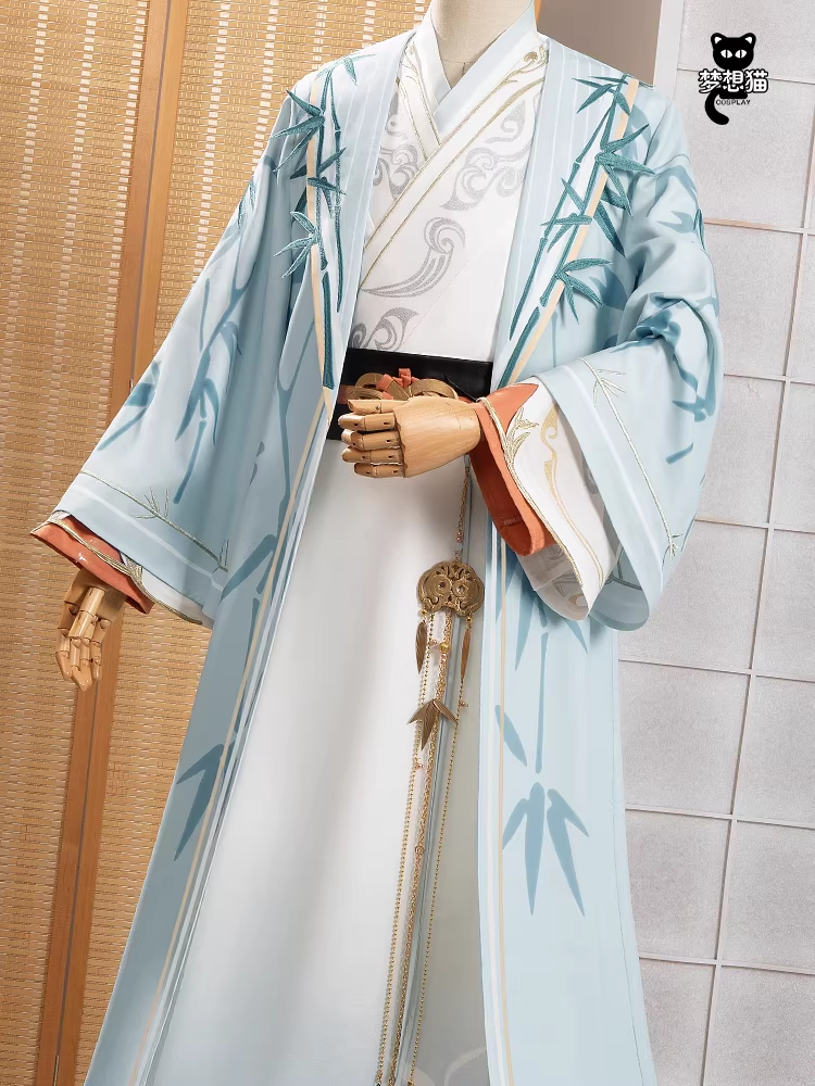 Ancient Chinese Dynasty Mobile Game Ashes of the Kingdom Male Female Cosplay Hanfu Full Set with Accessories and Hair Piece Outfit