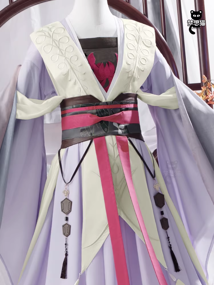 Ancient Chinese Dynasty Mobile Game Ashes of the Kingdom Male Female Cosplay Hanfu Full Set with Accessories and Hair Piece Outfit
