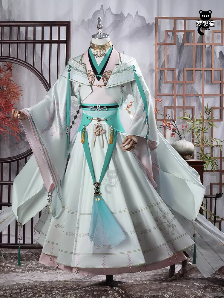 Ancient Chinese Dynasty Mobile Game Ashes of the Kingdom Male Female Cosplay Hanfu Full Set with Accessories and Hair Piece Outfit