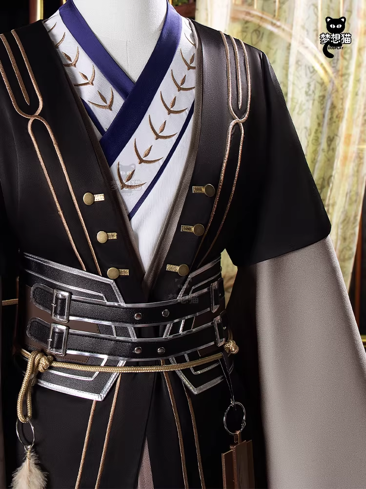 Ancient Chinese Dynasty Mobile Game Ashes of the Kingdom Male Female Cosplay Hanfu Full Set with Accessories and Hair Piece Outfit