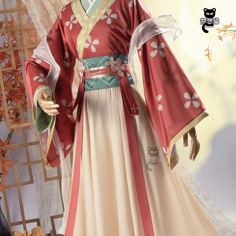 Ancient Chinese Dynasty Mobile Game Ashes of the Kingdom Male Female Cosplay Hanfu Full Set with Accessories and Hair Piece Outfit
