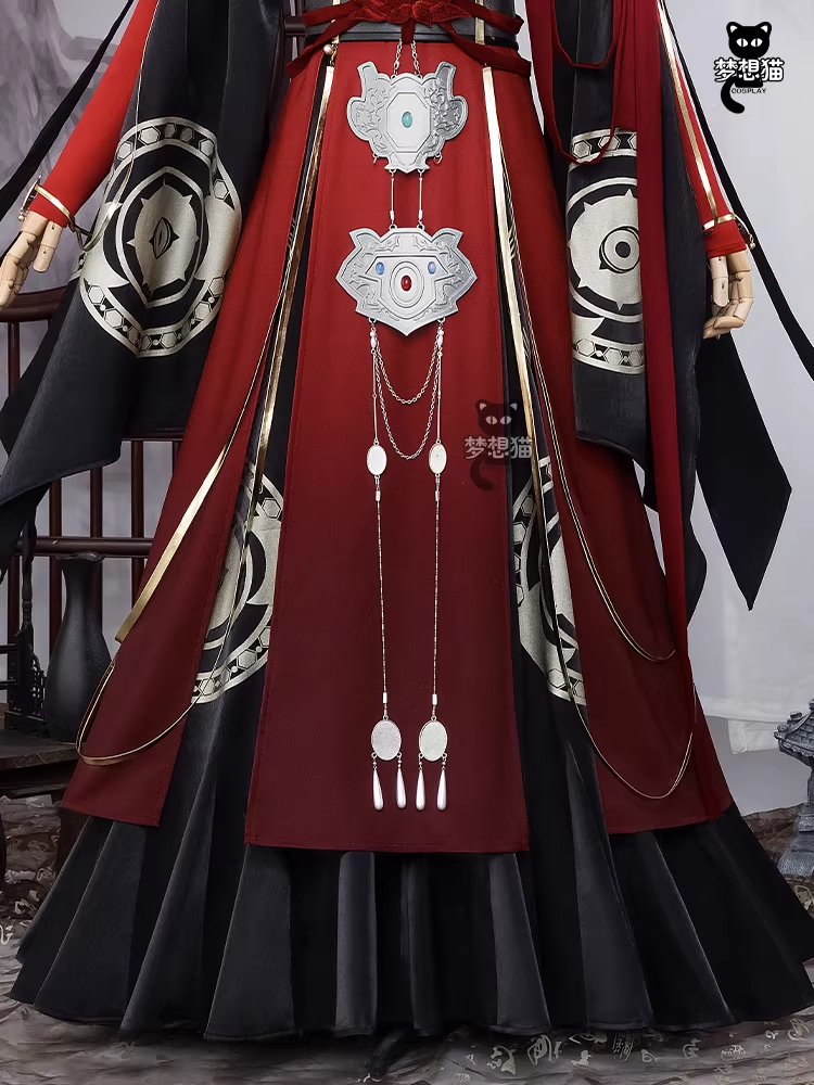 Ancient Chinese Dynasty Mobile Game Ashes of the Kingdom Male Female Cosplay Hanfu Full Set with Accessories and Hair Piece Outfit