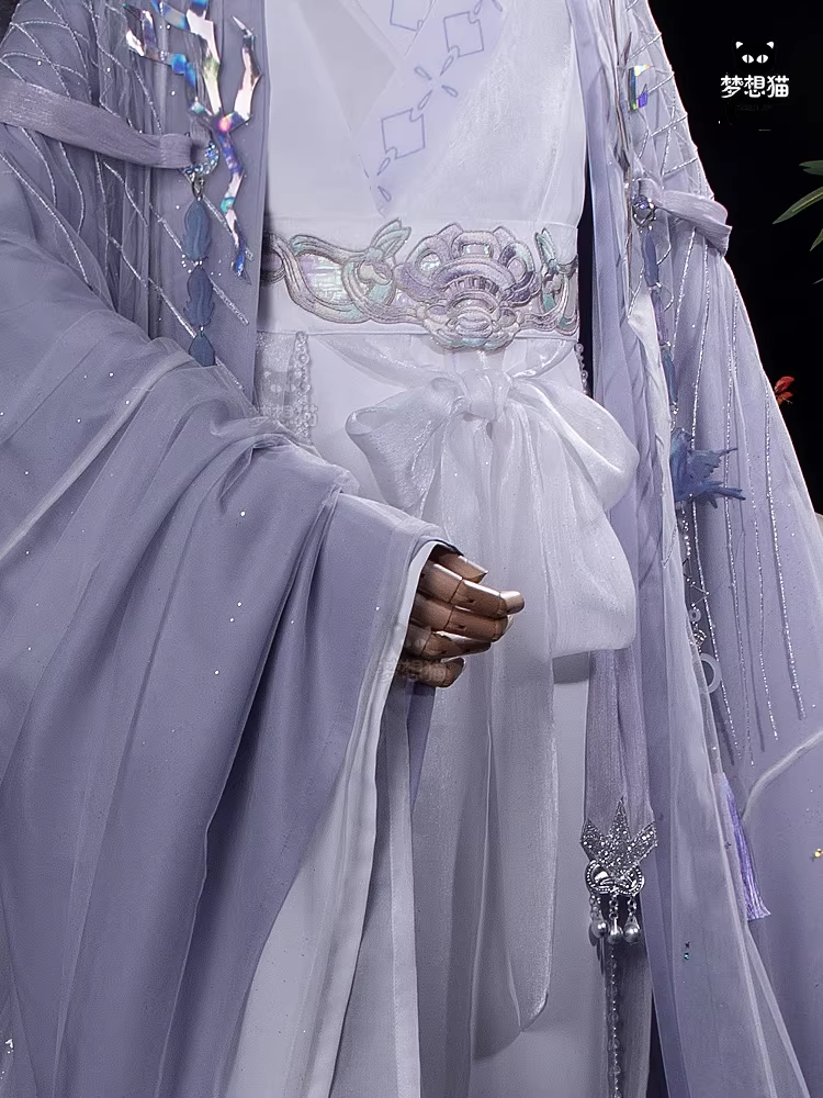 Ancient Chinese Dynasty Mobile Game Ashes of the Kingdom Male Female Cosplay Hanfu Full Set with Accessories and Hair Piece Outfit