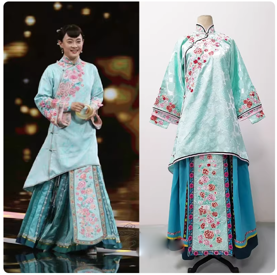 Late Qing Dynasty Hot Drama Nothing Gold Can Stay by Actress Sun Li Actor Chen Xiao Great Business Woman Zhou Ying's Business Running Story Late Qing Folk Citizens Daily Wear Delicate Embroidery Miss Mrs Dress Performance Outfit