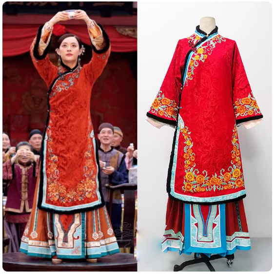 Late Qing Dynasty Hot Drama Nothing Gold Can Stay by Actress Sun Li Actor Chen Xiao Great Business Woman Zhou Ying's Business Running Story Late Qing Folk Citizens Daily Wear Delicate Embroidery Miss Mrs Dress Performance Outfit