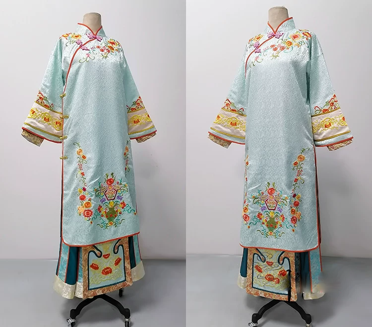 Late Qing Dynasty Hot Drama Nothing Gold Can Stay by Actress Sun Li Actor Chen Xiao Great Business Woman Zhou Ying's Business Running Story Late Qing Folk Citizens Daily Wear Delicate Embroidery Miss Mrs Dress Performance Outfit