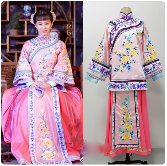 Late Qing Dynasty Hot Drama Nothing Gold Can Stay by Actress Sun Li Actor Chen Xiao Great Business Woman Zhou Ying's Business Running Story Late Qing Folk Citizens Daily Wear Delicate Embroidery Miss Mrs Dress Performance Outfit