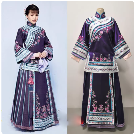 Late Qing Dynasty Hot Drama Nothing Gold Can Stay by Actress Sun Li Actor Chen Xiao Great Business Woman Zhou Ying's Business Running Story Late Qing Folk Citizens Daily Wear Delicate Embroidery Miss Mrs Dress Performance Outfit