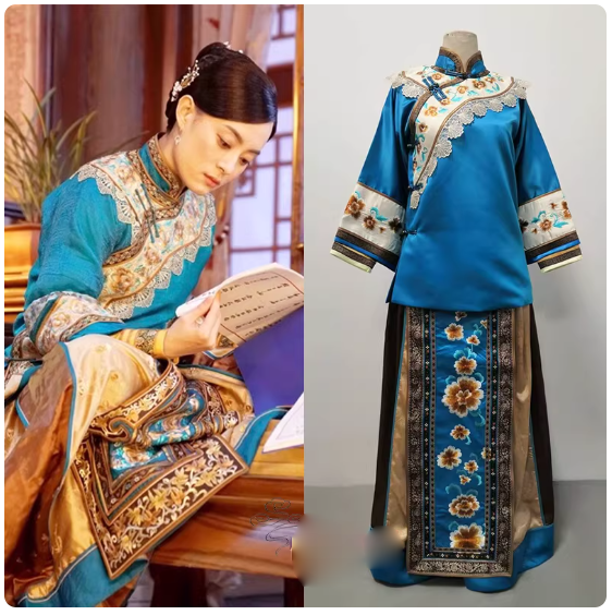 Late Qing Dynasty Hot Drama Nothing Gold Can Stay by Actress Sun Li Actor Chen Xiao Great Business Woman Zhou Ying's Business Running Story Late Qing Folk Citizens Daily Wear Delicate Embroidery Miss Mrs Dress Performance Outfit
