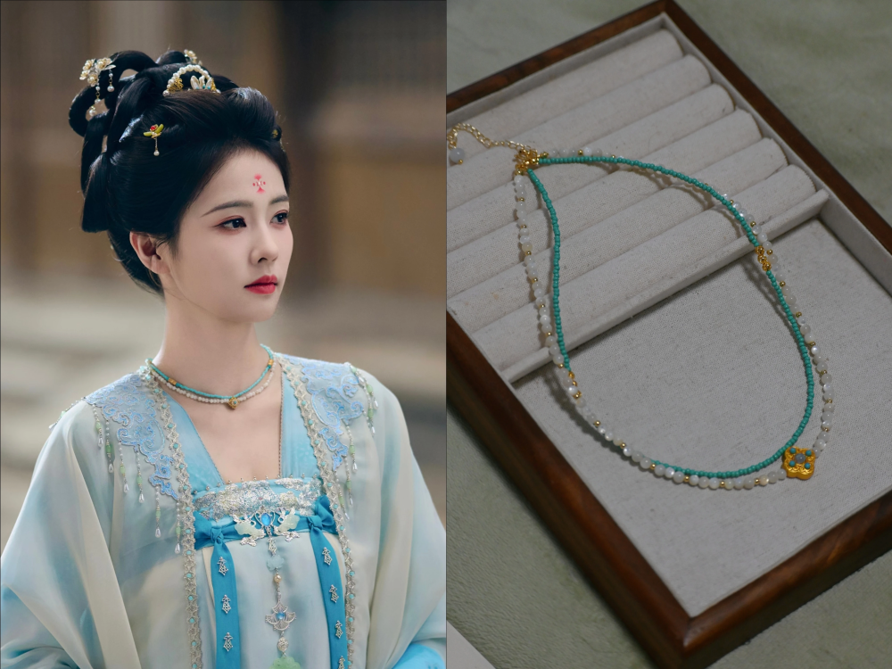New Drama Unveil: Jadewind Drama Costume Tang Dynasty Princess Costume Delicate Embroidery and Print Hanfu Ru Qun Actress BaiLu Li PeiYi Same Design Costume and Hair Jewelry Necklace Hair Tiara Hair Sticks
