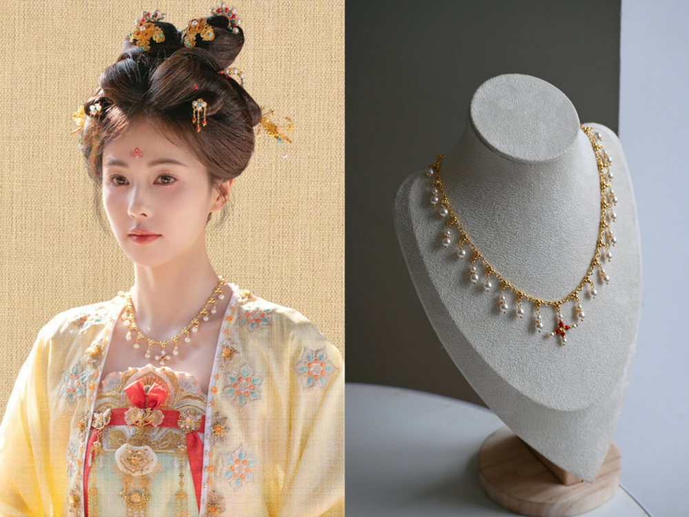 New Drama Unveil: Jadewind Drama Costume Tang Dynasty Princess Costume Delicate Embroidery and Print Hanfu Ru Qun Actress BaiLu Li PeiYi Same Design Costume and Hair Jewelry Necklace Hair Tiara Hair Sticks