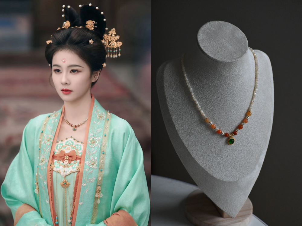 New Drama Unveil: Jadewind Drama Costume Tang Dynasty Princess Costume Delicate Embroidery and Print Hanfu Ru Qun Actress BaiLu Li PeiYi Same Design Costume and Hair Jewelry Necklace Hair Tiara Hair Sticks