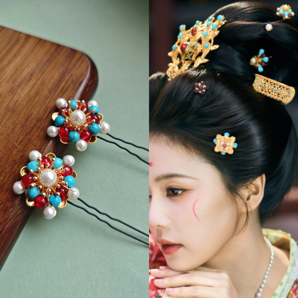 New Drama Unveil: Jadewind Drama Costume Tang Dynasty Princess Costume Delicate Embroidery and Print Hanfu Ru Qun Actress BaiLu Li PeiYi Same Design Costume and Hair Jewelry Necklace Hair Tiara Hair Sticks