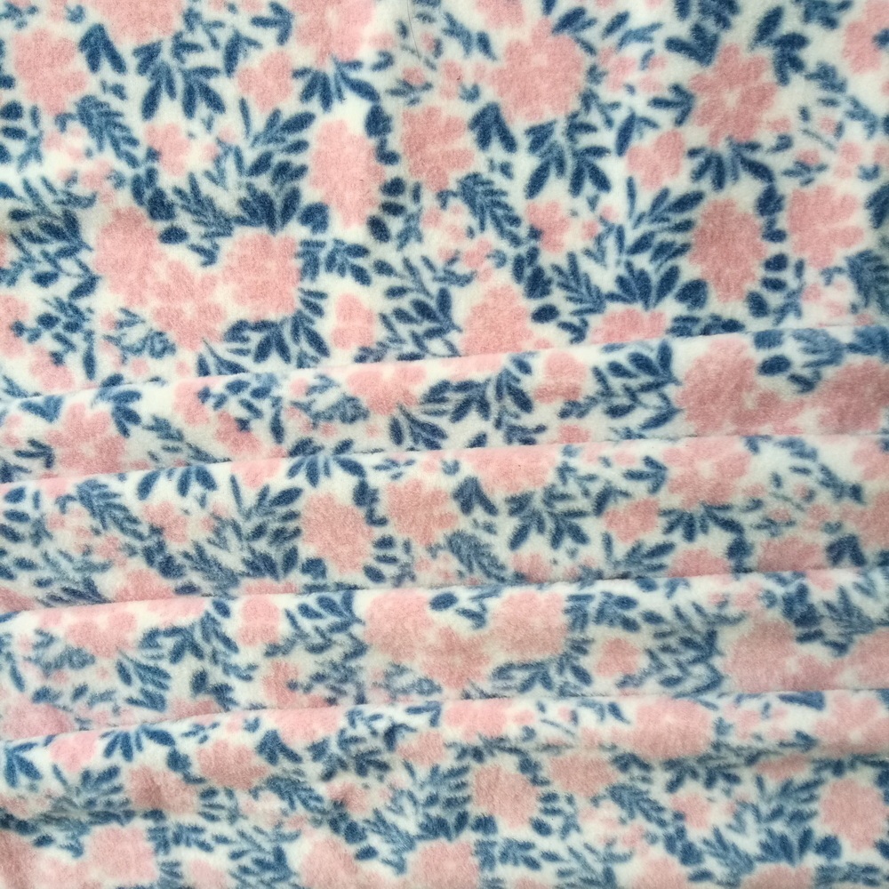 Polyester Polar Fleece Fabric Wholesale Printed Double Side Brushed Micro Polar Fleece for Linen