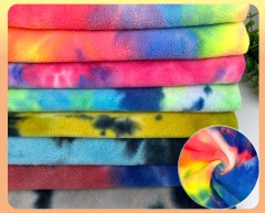 Multi Color Printed Polar Fleece Fabric 300GSM Double Brushed Single Napped