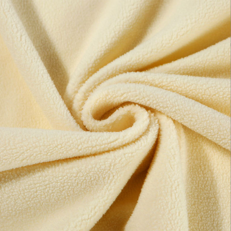 Yellow Color Polar Fleece Fabric Single Brush Single Napped For Garment Lining