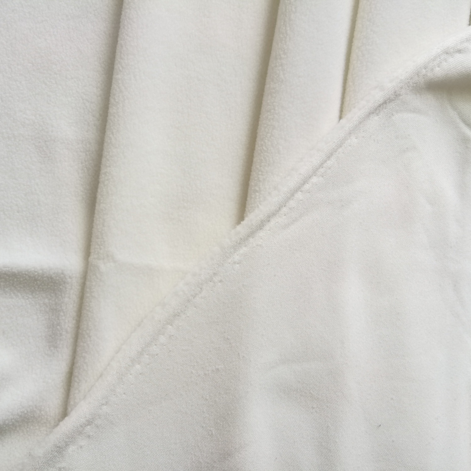 Plain Color Cream Polar Fleece Fabric Single Brushed Single Napped For Lining
