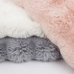 Plush Embossed Pompom Faux Rabbit Fur Fabric 500gsm Super Soft  For Garment and Beddings
