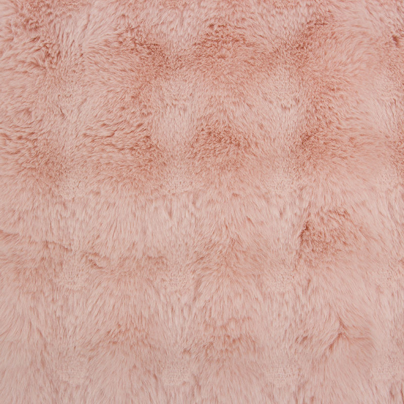 Plush Embossed Pompom Faux Rabbit Fur Fabric 500gsm Super Soft  For Garment and Beddings
