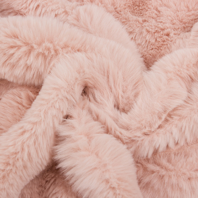 Plush Embossed Pompom Faux Rabbit Fur Fabric 500gsm Super Soft  For Garment and Beddings