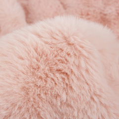 Plush Embossed Pompom Faux Rabbit Fur Fabric 500gsm Super Soft  For Garment and Beddings