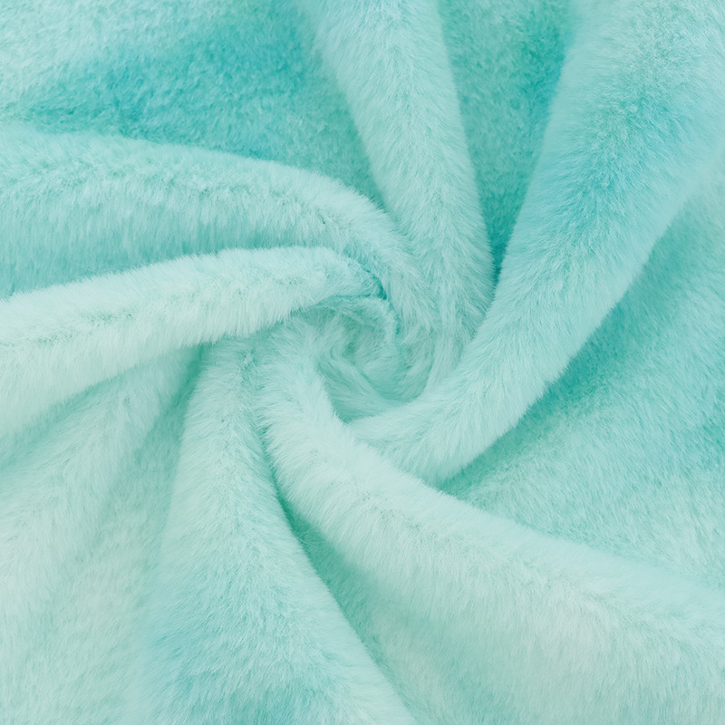 Printed Dyeing Faux Rabbit Fur Fabric 300GSM Super Soft  For Cloth and Accessories