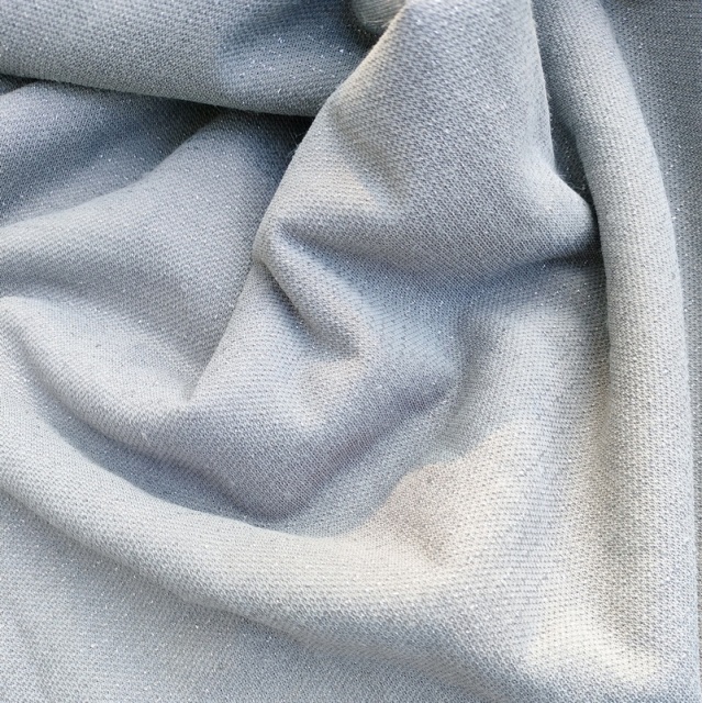 Faux Rabbit Fur Fabric with Silver Lurex Thread 330gsm Special Design for Cloth