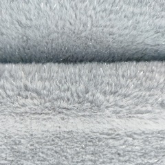 Faux Rabbit Fur Fabric with Silver Lurex Thread 330gsm Special Design for Cloth