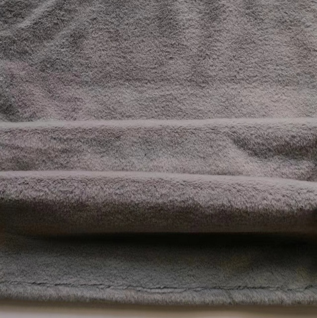 New Arrival Double Side Pile Faux Rabbit Fur Fabric 800gsm Super Soft  For Blanket Beddings and Garment