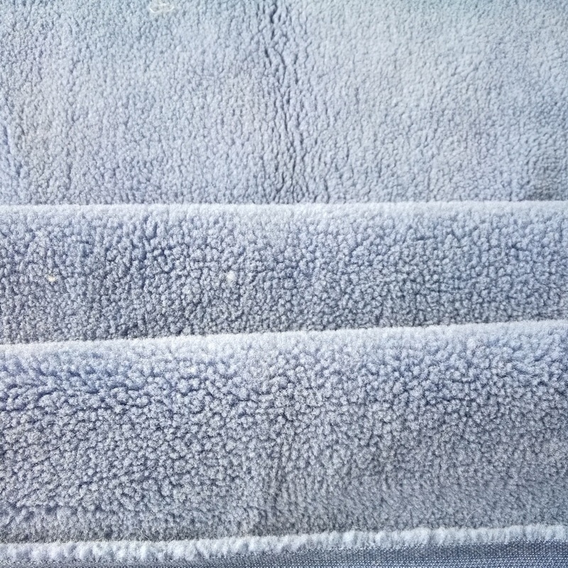 100% polyester sherpa fabric faux fur plain color for garment and fashion accessories
