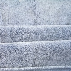 100% polyester sherpa fabric faux fur plain color for garment and fashion accessories