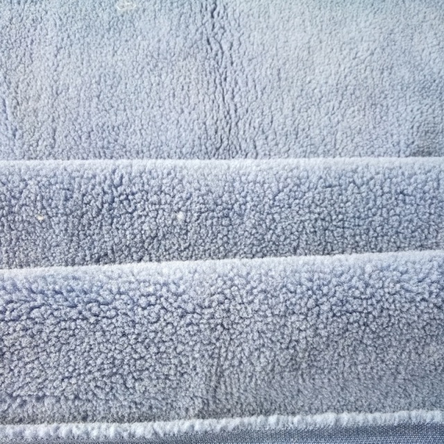 100% polyester sherpa fabric faux fur plain color for garment and fashion accessories