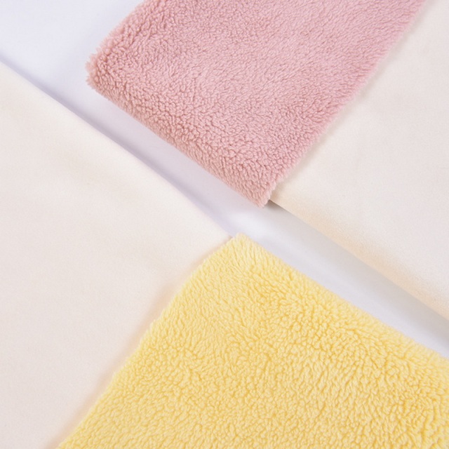 Suede Laminated Faux Rabbit Fur Fabric 360gsm Special Design for Garment Coat