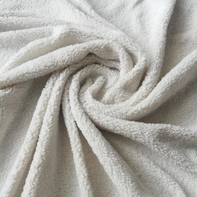 100% polyester 450gsm teddy fur sherpa fabric plain color for cloth and fashion accessories