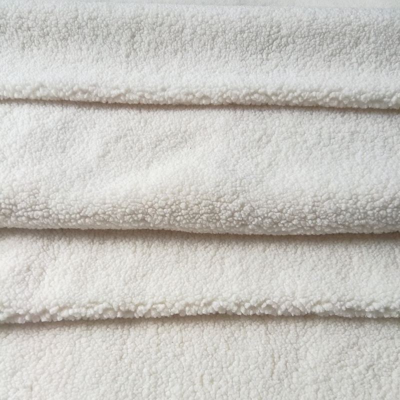 100% polyester 460gsm sherpa fabric medium hair plain color for cloth and fashion accessories