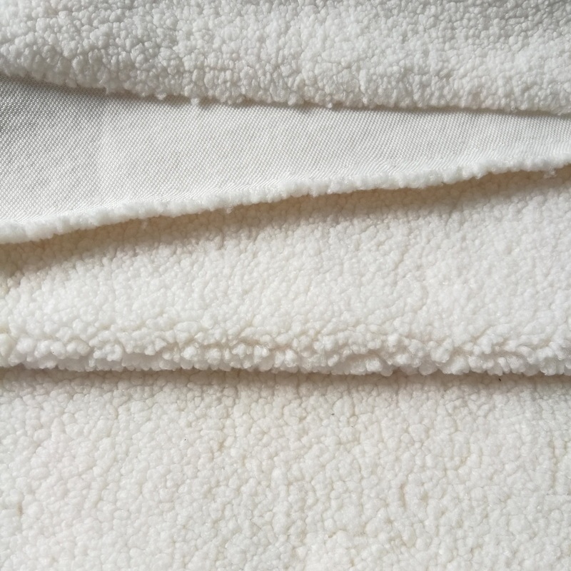 100% polyester 460gsm sherpa fabric medium hair plain color for cloth and fashion accessories