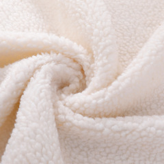 100% polyester sherpa faux fur fabric 270gsm plain color for garment and fashion accessories