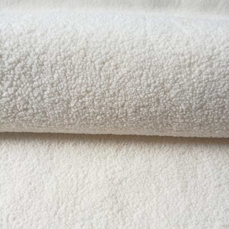 100% polyester 460gsm sherpa fabric medium hair plain color for cloth and fashion accessories