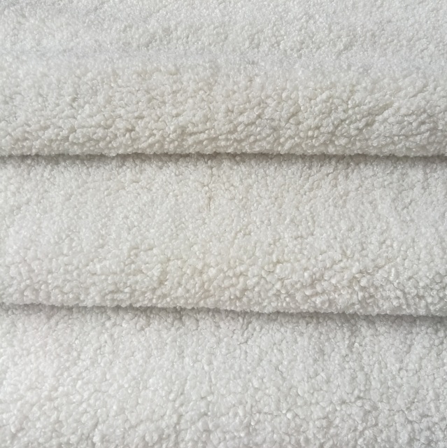 100% polyester 450gsm teddy fur sherpa fabric plain color for cloth and fashion accessories