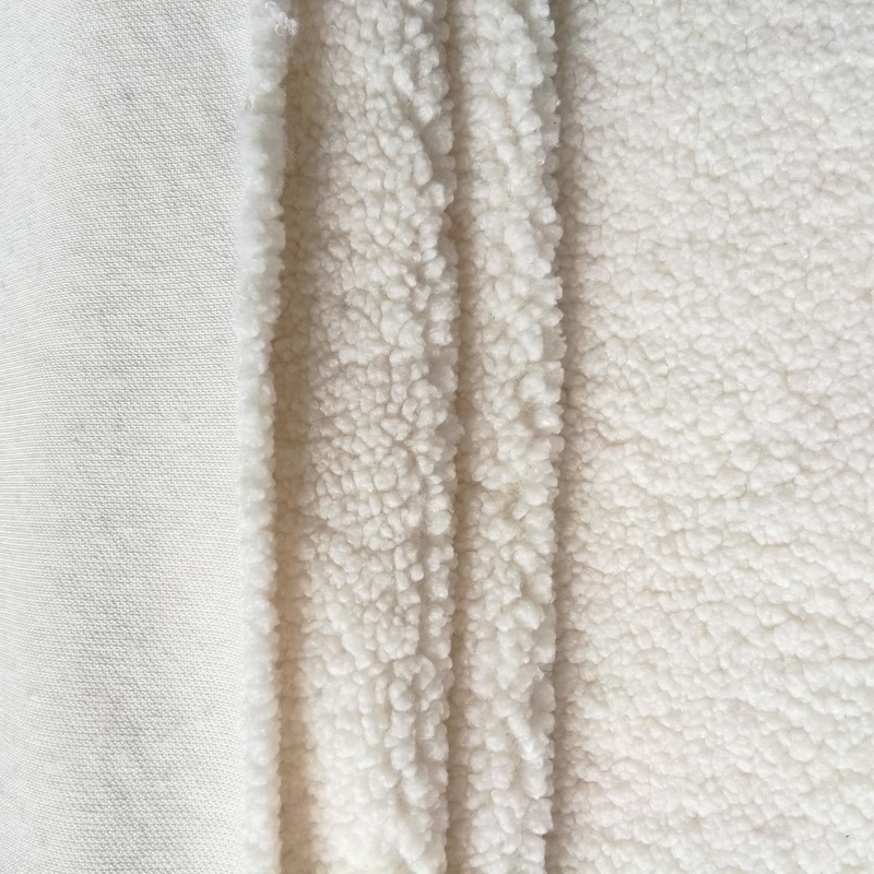 100% polyester 460gsm sherpa fabric medium hair plain color for cloth and fashion accessories
