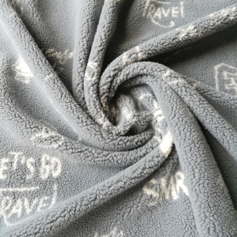 100% polyester printed sherpa fabric 320GSM for garment cloth toys and fashion accessories